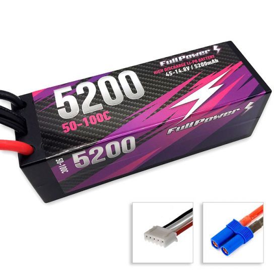 FullPower Batteria Lipo 4S 5200mAh 50/100C HARDCASE - EC5