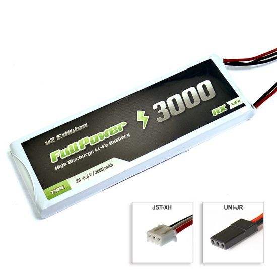 FullPower Batteria RX LiFe 2S 3000 mAh 35C V2 - JR