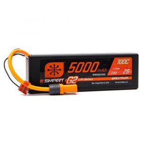 Spektrum Batteria Lipo 2S 5000mAh 100C HARDCASE Smart G2 IC5